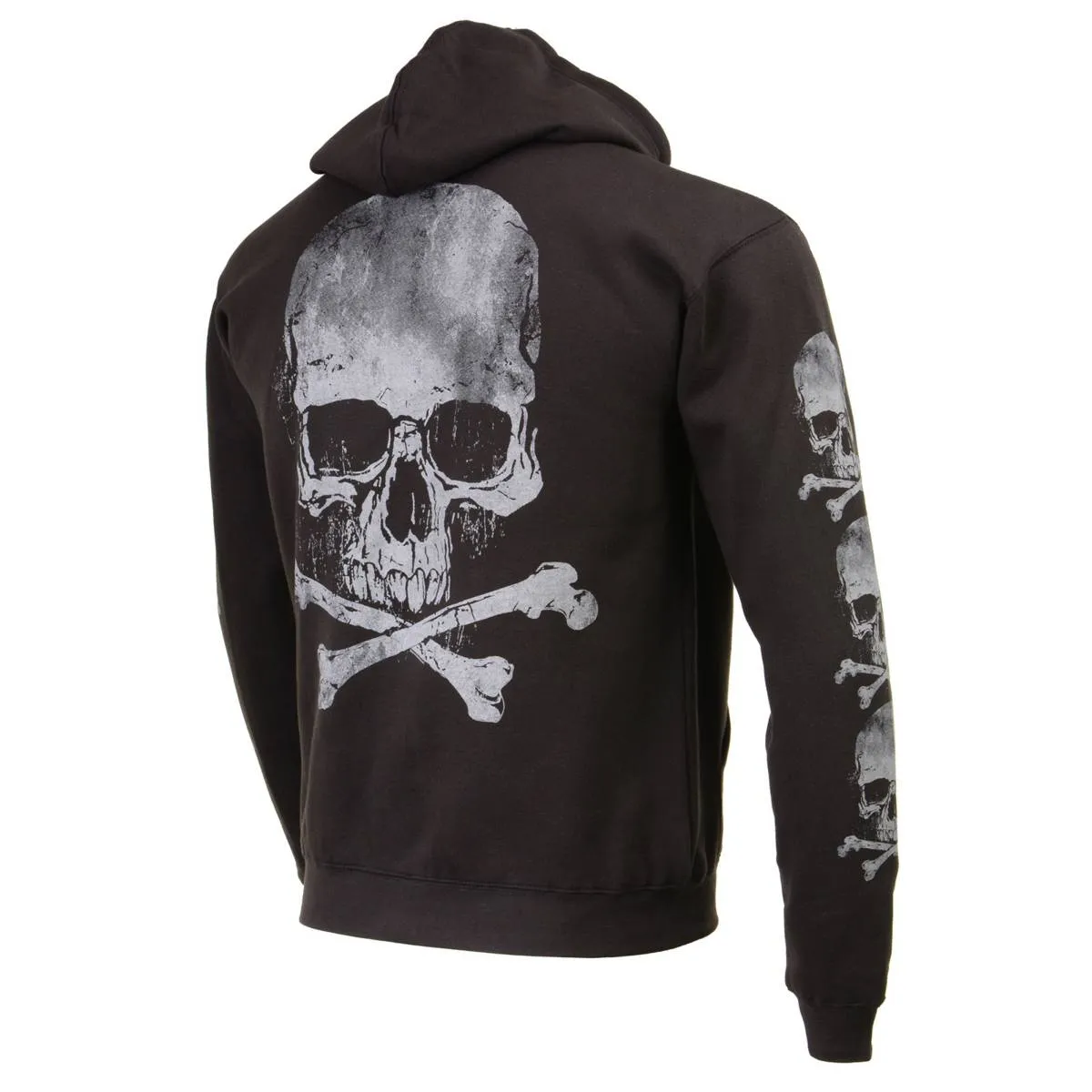 Milwaukee Leather MPMH118003 Men’s ‘Skull and Crossbones’ Black Hoodie