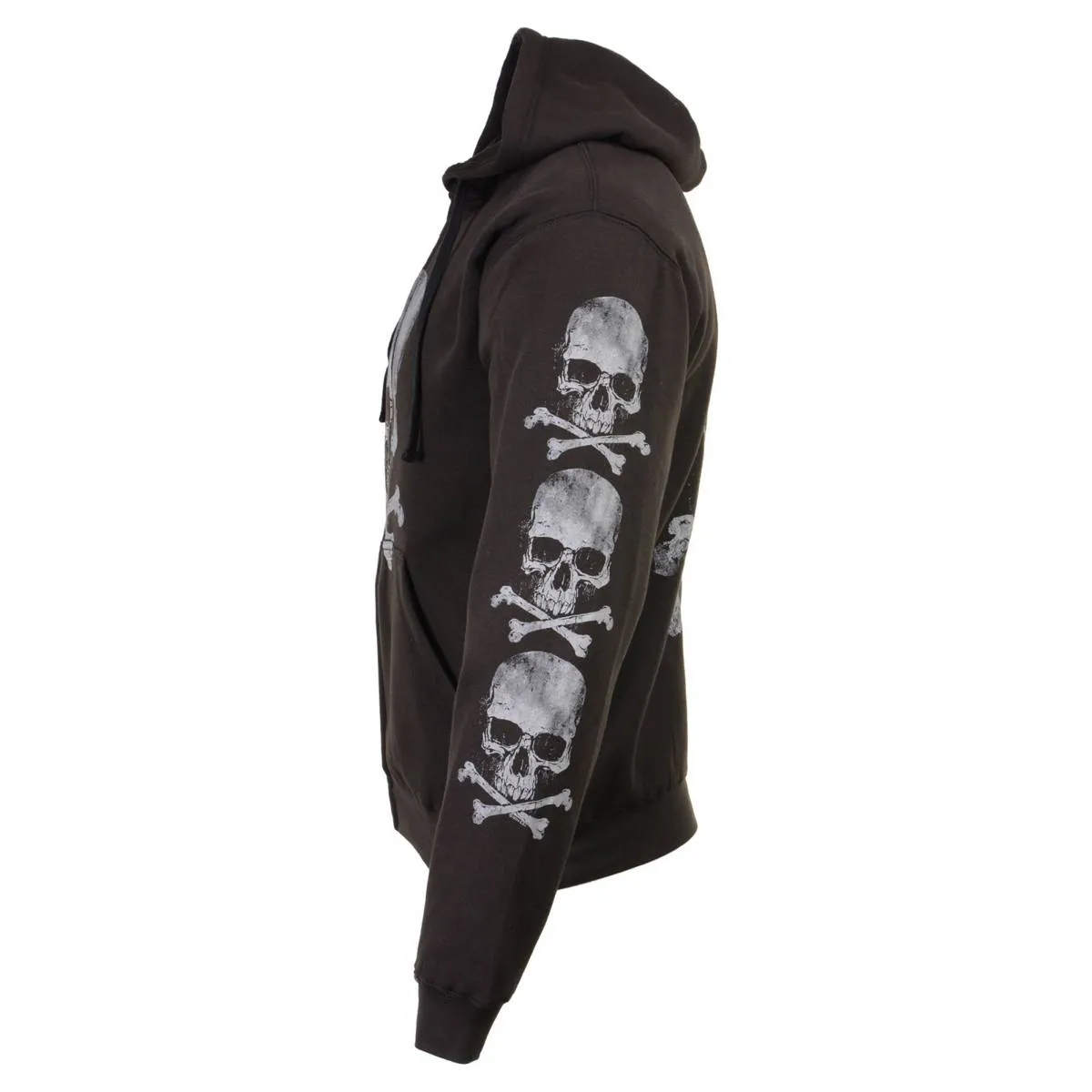 Milwaukee Leather MPMH118003 Men’s ‘Skull and Crossbones’ Black Hoodie