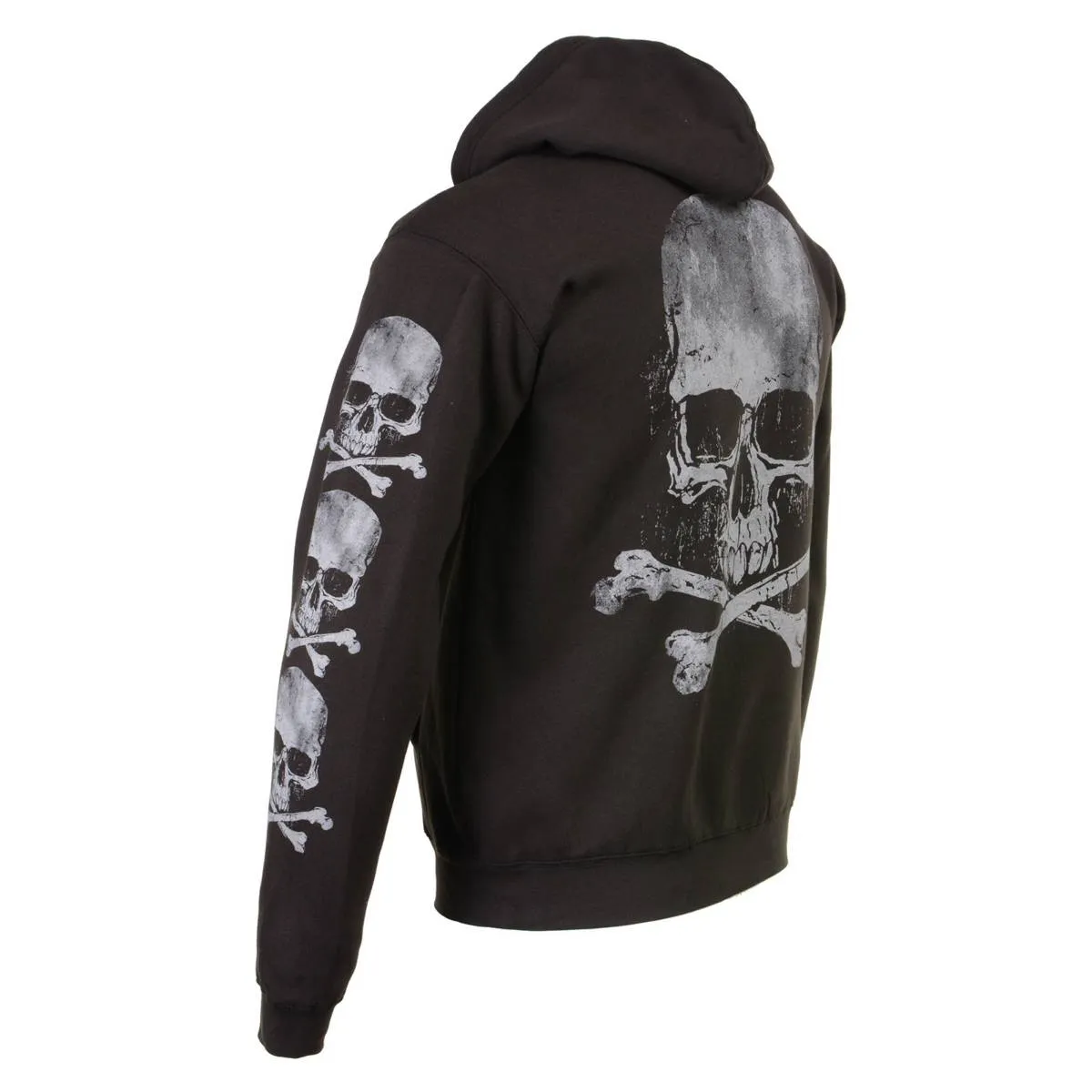 Milwaukee Leather MPMH118003 Men’s ‘Skull and Crossbones’ Black Hoodie