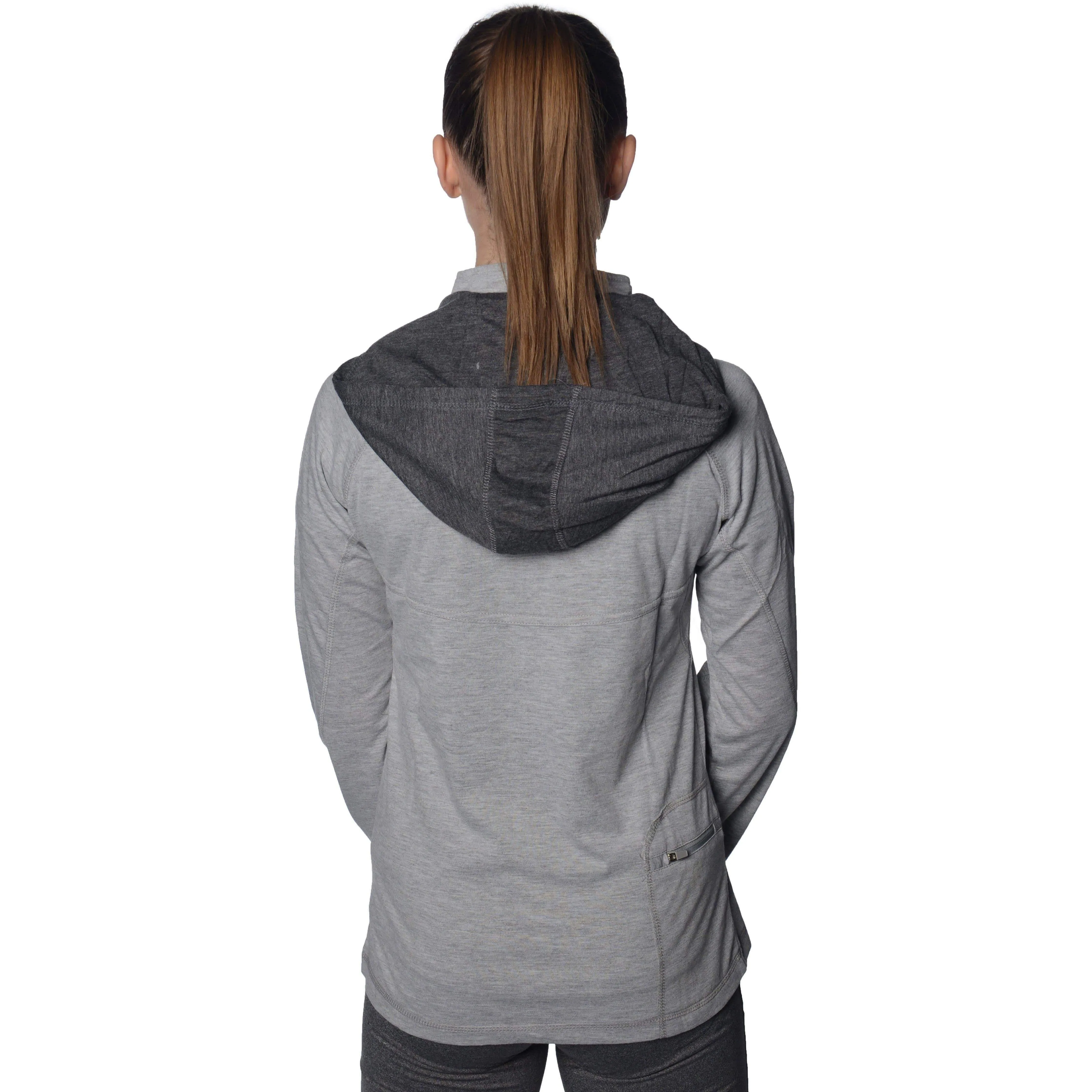 More Mile Marl Full Zip Womens Training Hoody - Grey