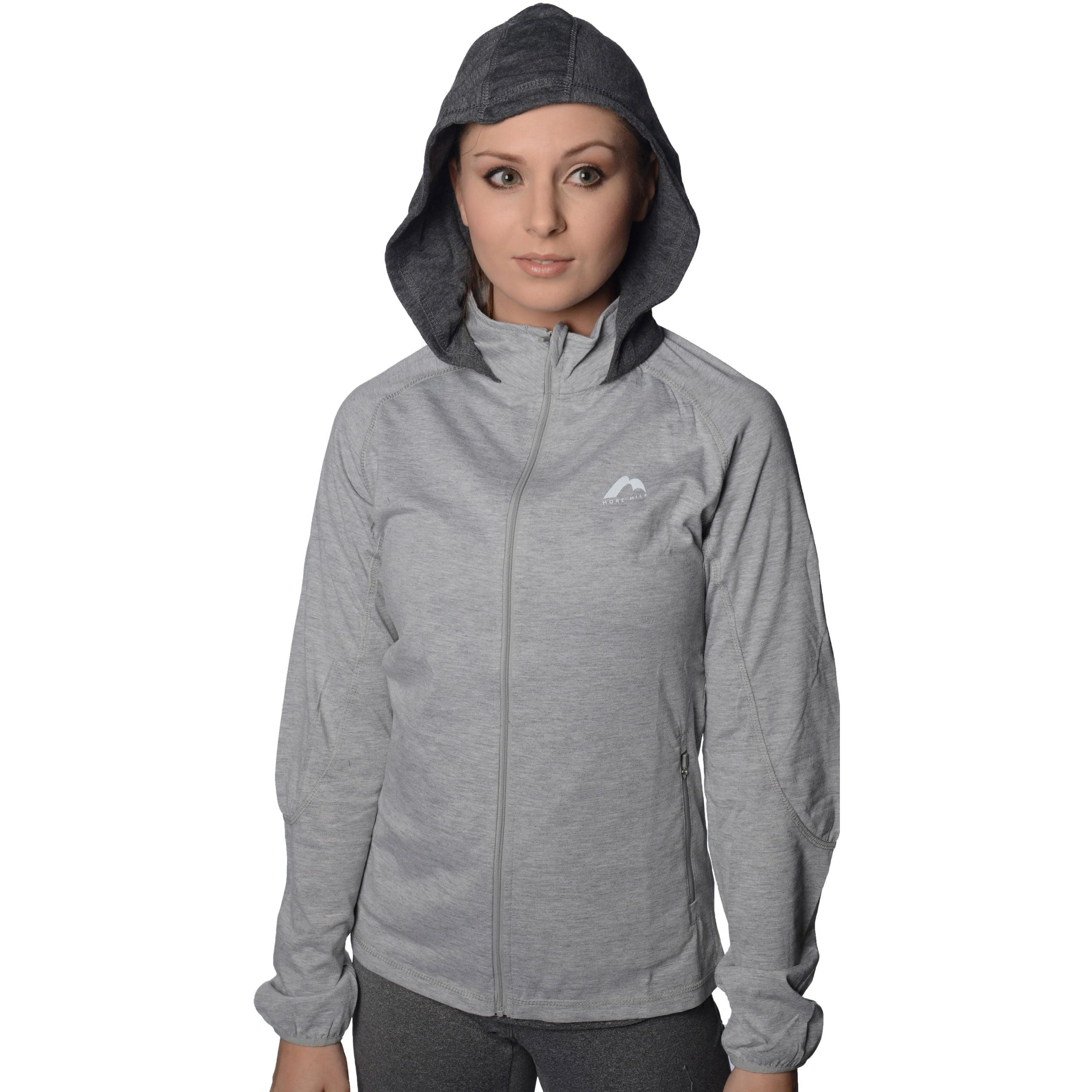 More Mile Marl Full Zip Womens Training Hoody - Grey