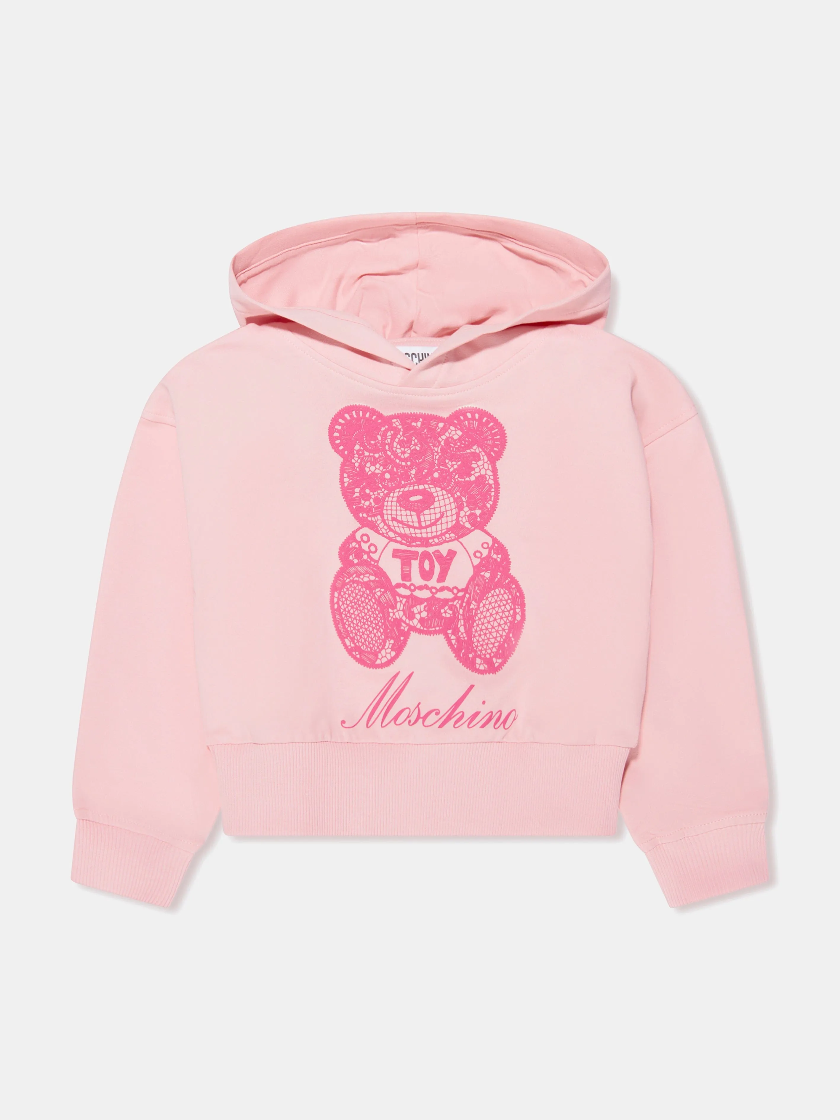 Moschino Girls Teddy Hoodie in Pink