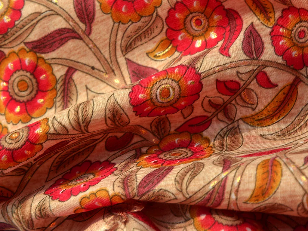 Multicolor Floral Soft Cotton Muslin Fabric