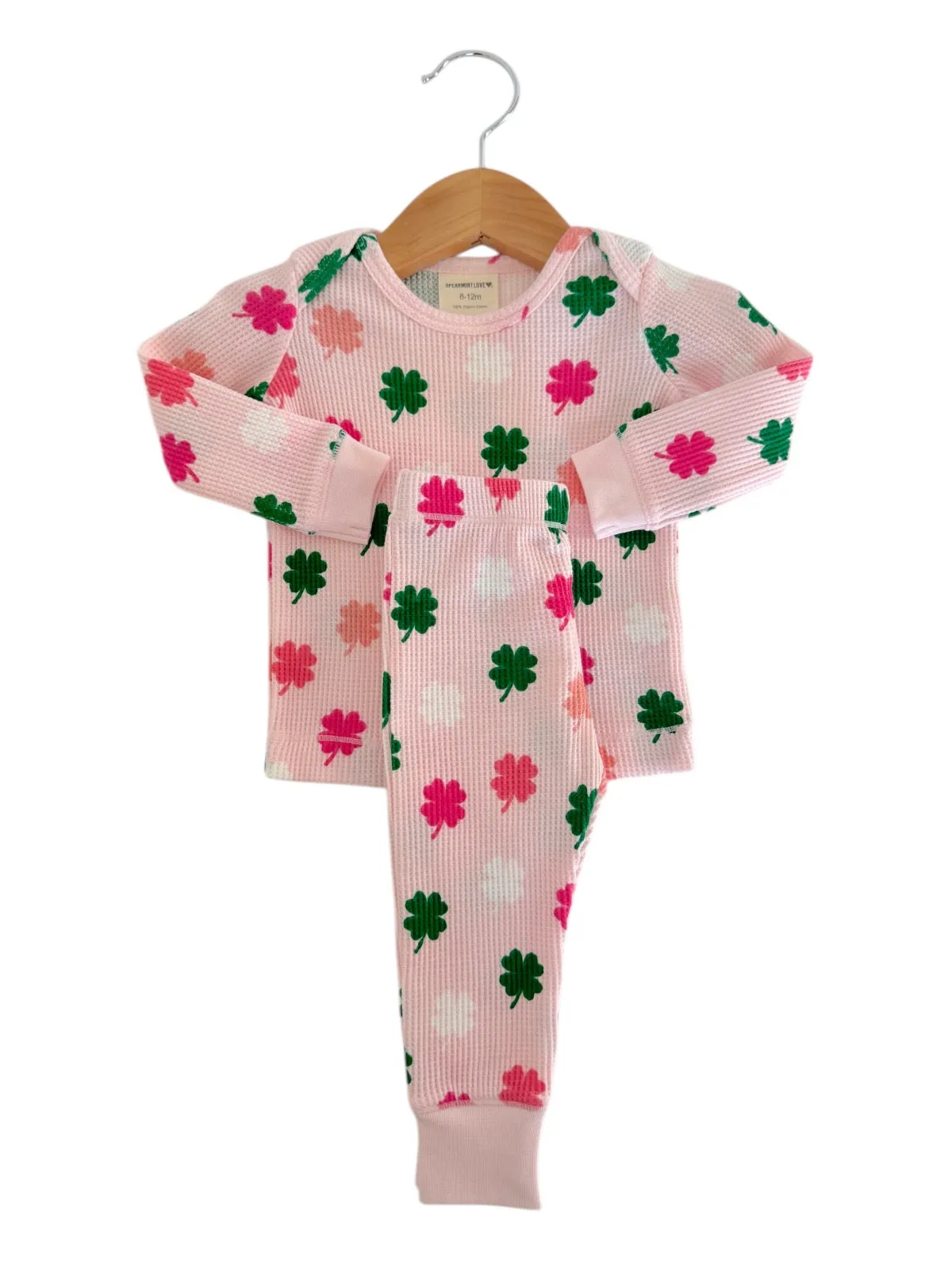 Organic Waffle 2-Piece Set, Pink Clover