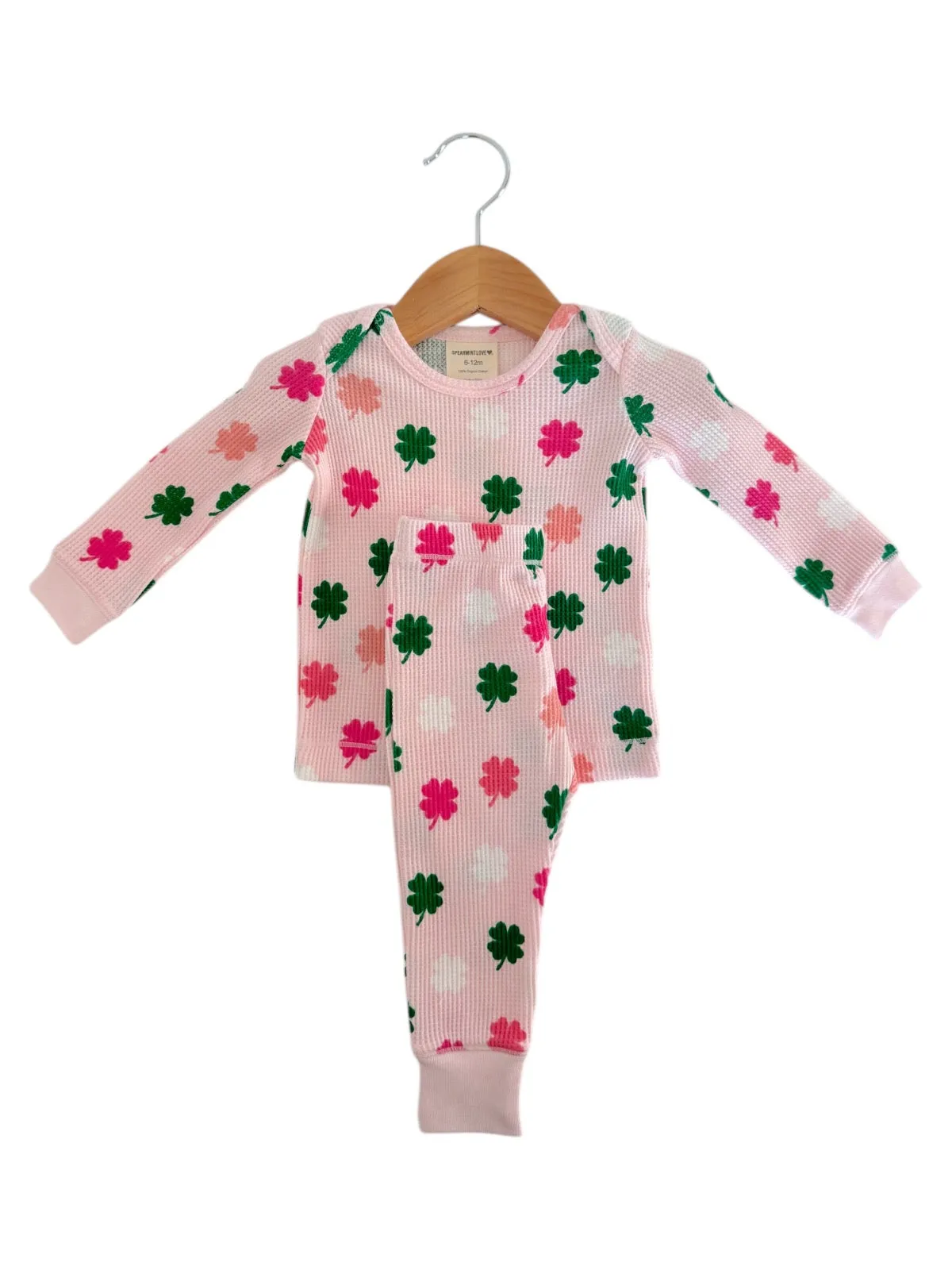 Organic Waffle 2-Piece Set, Pink Clover