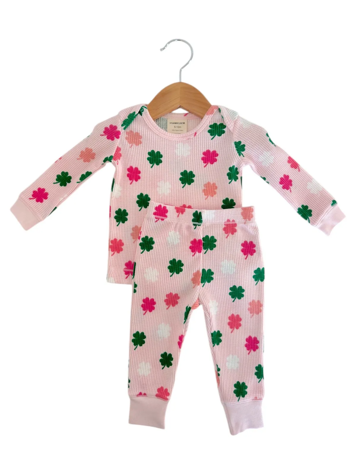 Organic Waffle 2-Piece Set, Pink Clover