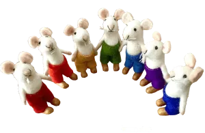 Papoose Flexible Rainbow Mice Set of 7 Pretend & Imaginative Play Toys