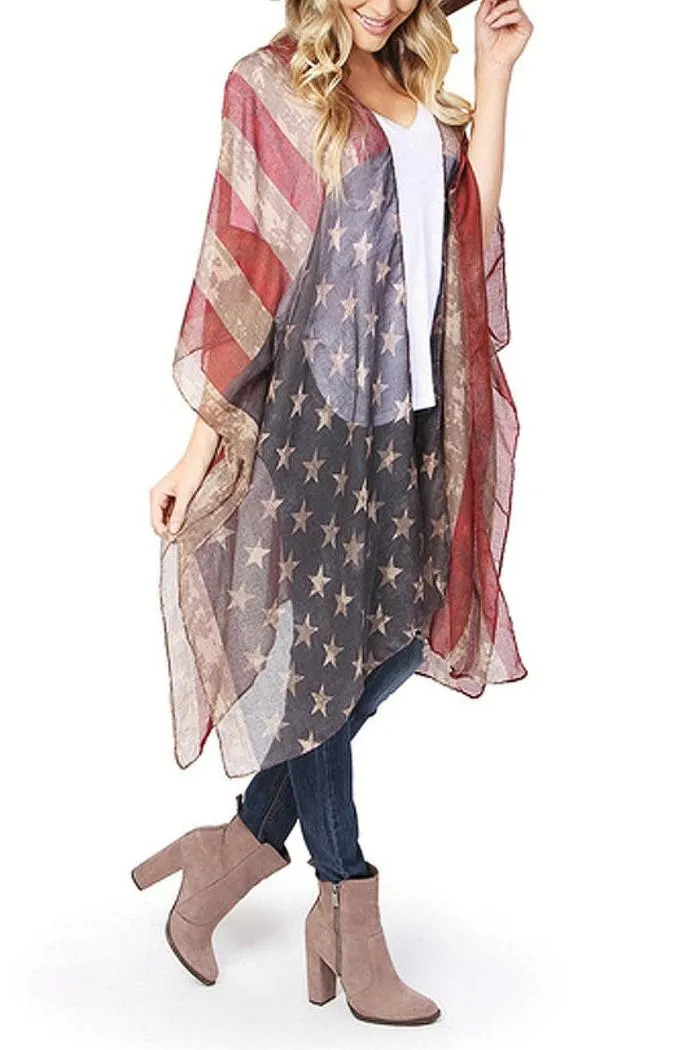 Patriotic Flag Style Shawl