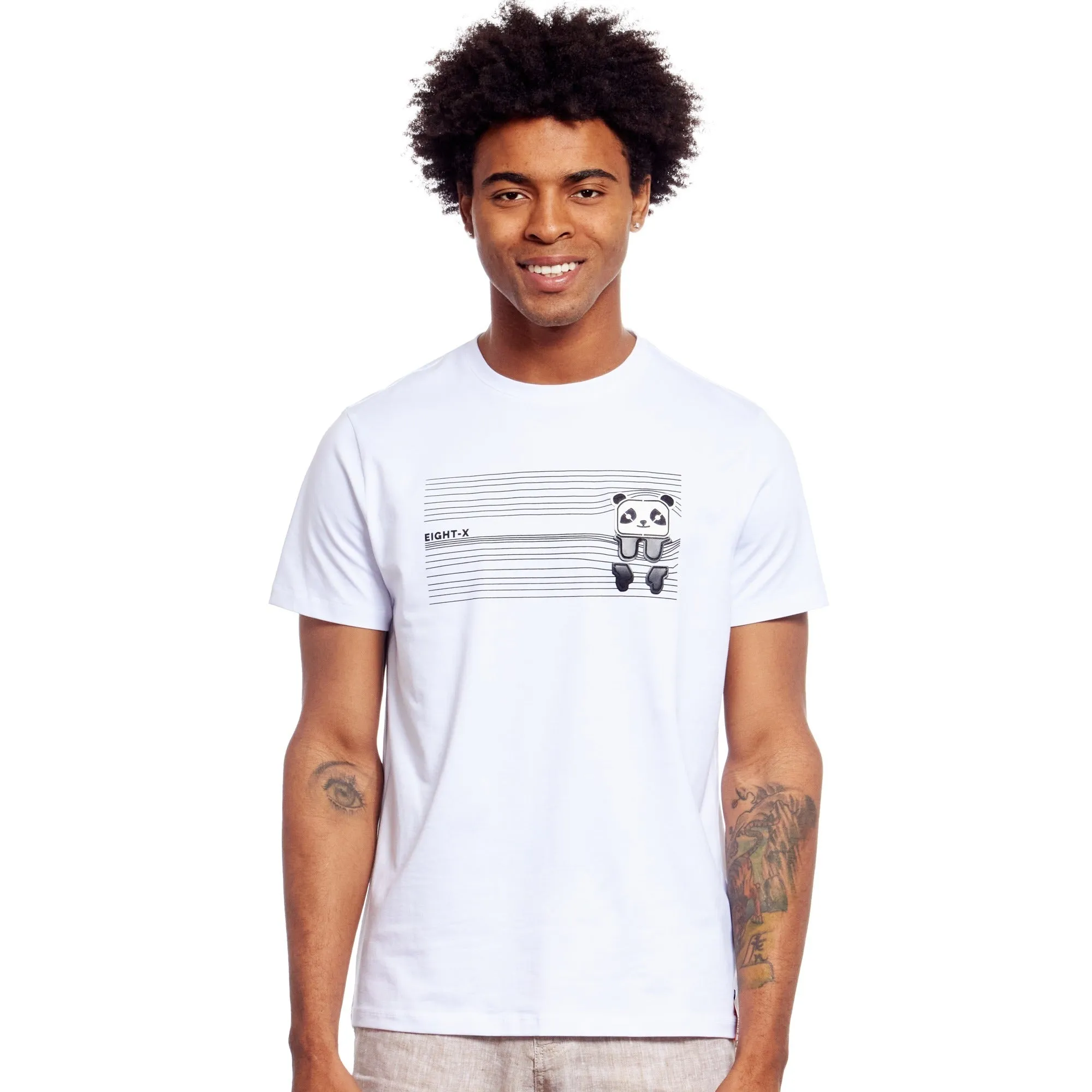 Peek-A-Boo Panda Graphic T-Shirt - White