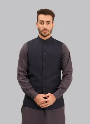 Plain Navy Blue Waist Coat