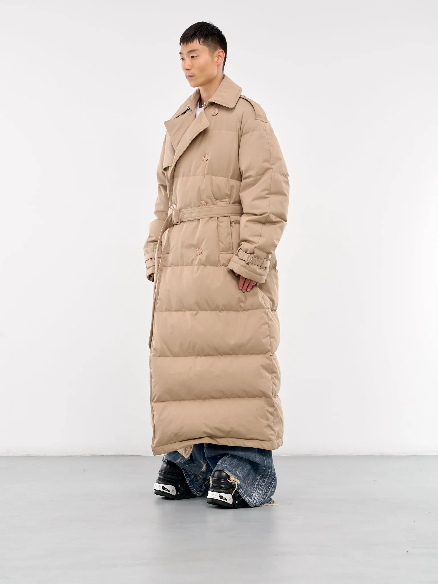 Puffer Trench Coat (UA65CO209S-BEIGE)