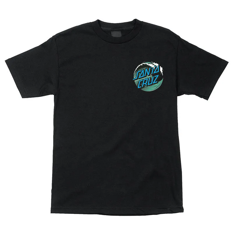 Santa Cruz Wave Dot Short Sleeve Midweight Black Mens T-Shirts