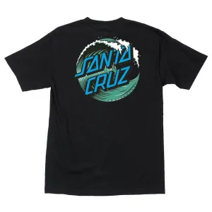 Santa Cruz Wave Dot Short Sleeve Midweight Black Mens T-Shirts