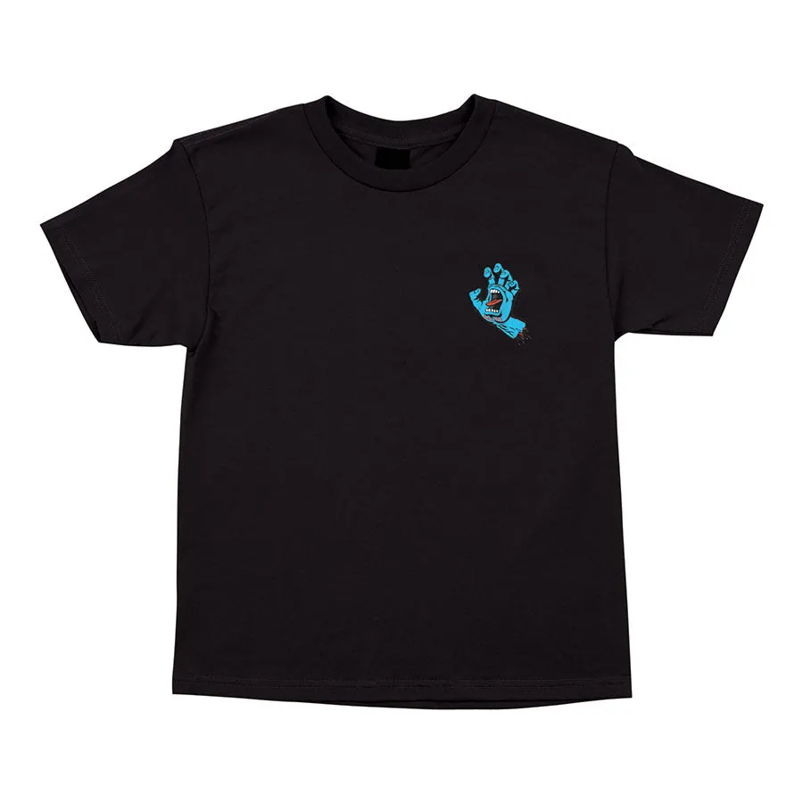 SANTA CRUZ YOUTH T-SHIRT SCREAMING HAND BLACK