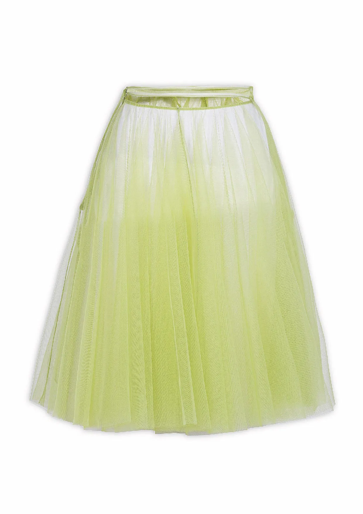 Sheer Tulle Knee-Length Skirt