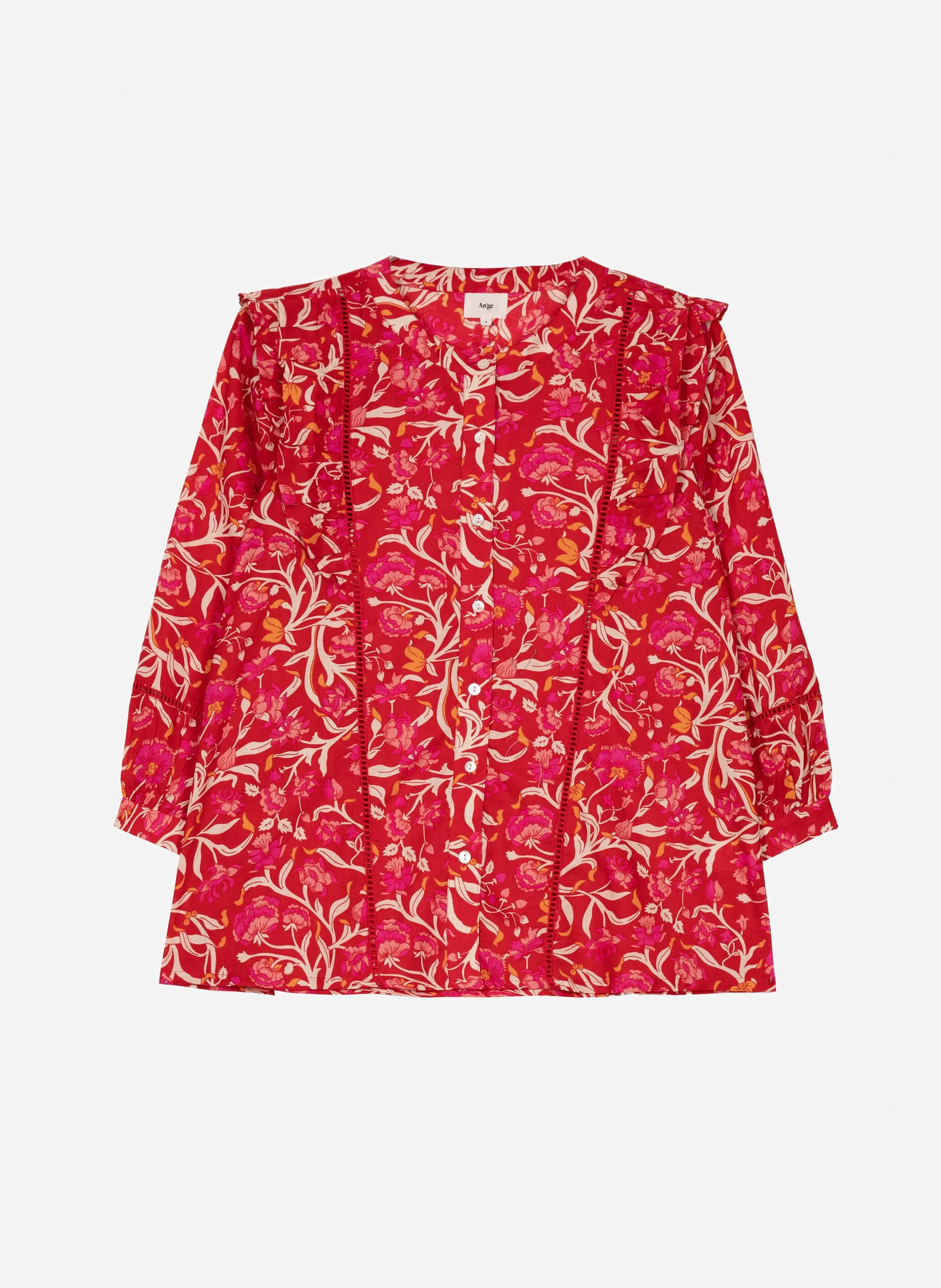 Solena Cotton Blouse: Red