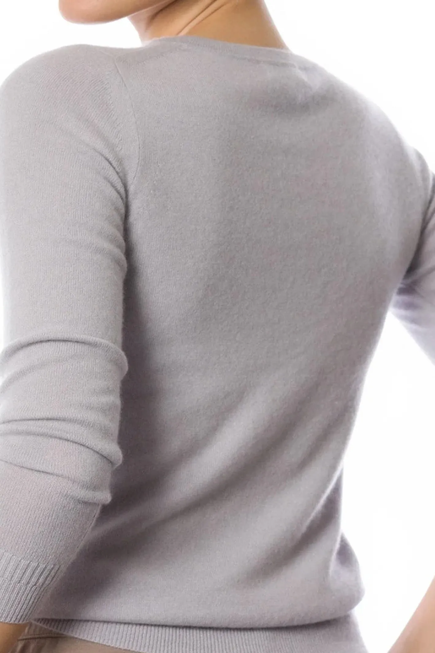 Sustainable Cashmere Crew Neck Sweater - Pearl Grey