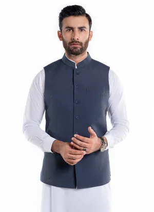 Textured Bluish Grey, Kashghar Classic Waist Coat