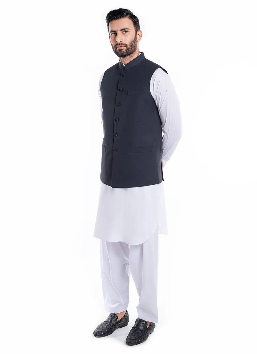 Textured Dk Grey, Kashghar Classic Waist Coat