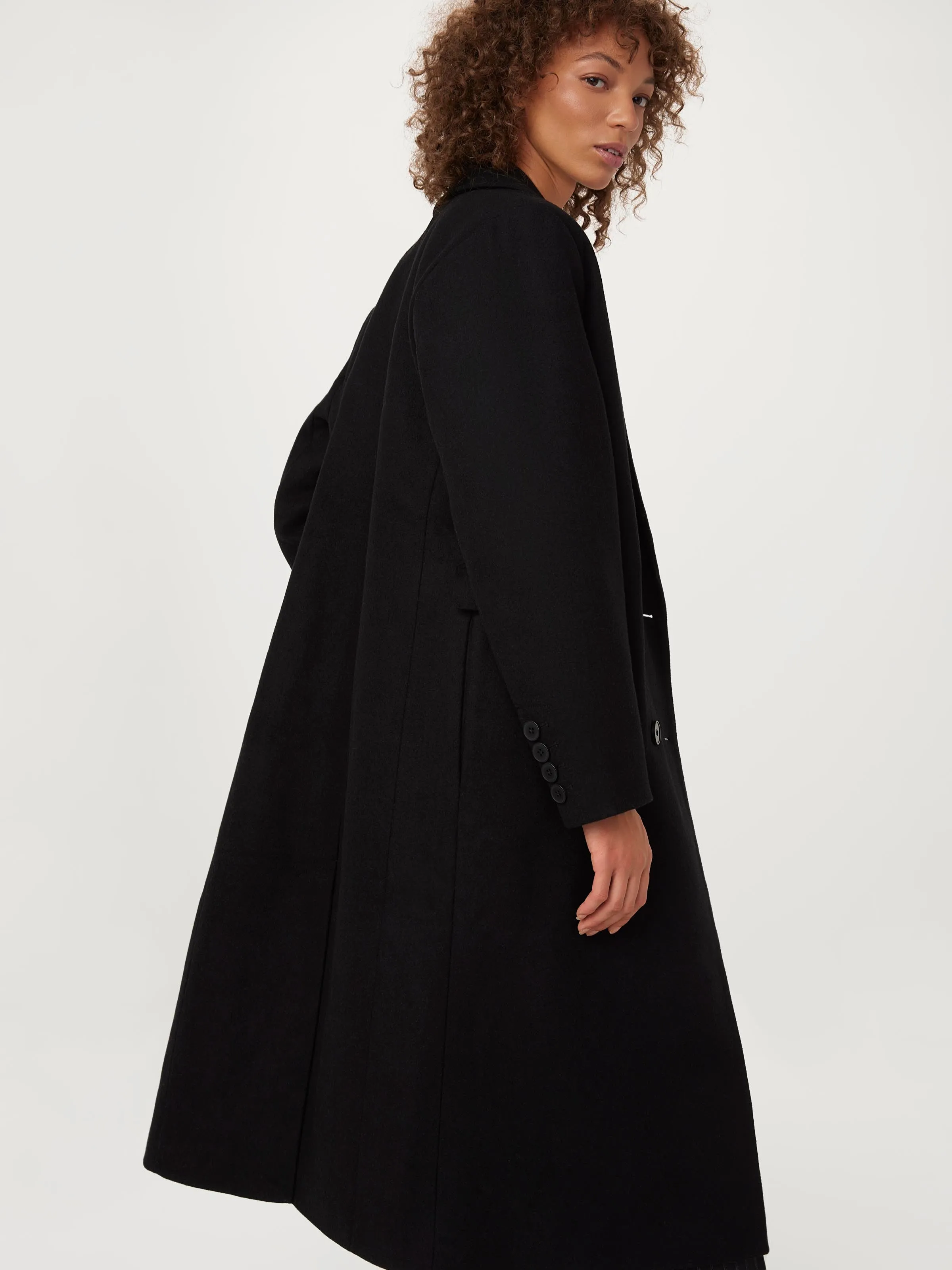 The Frances Recycled Wool Topcoat in Black