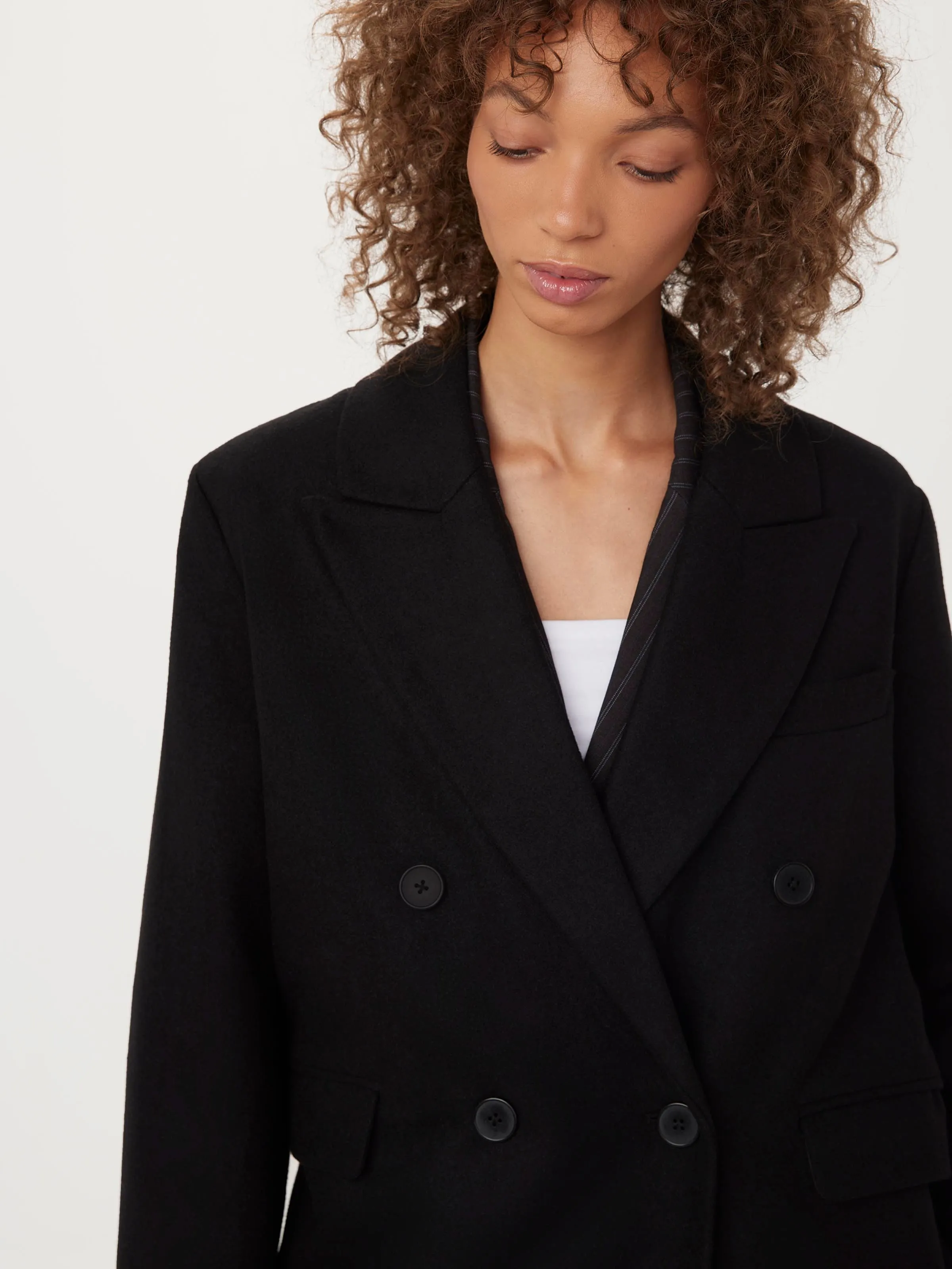 The Frances Recycled Wool Topcoat in Black