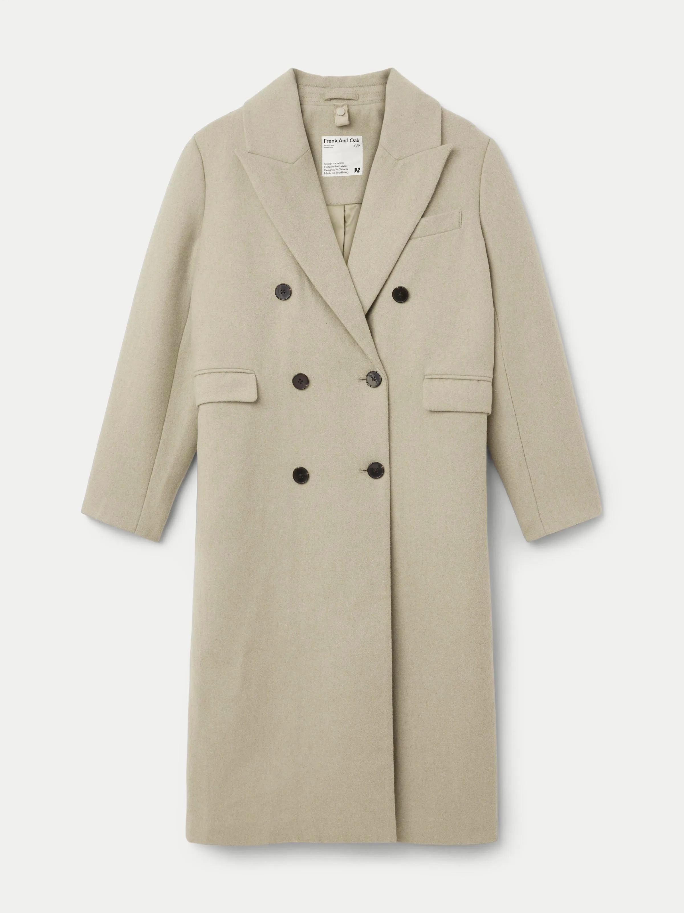 The Frances Recycled Wool Topcoat in Light Greige