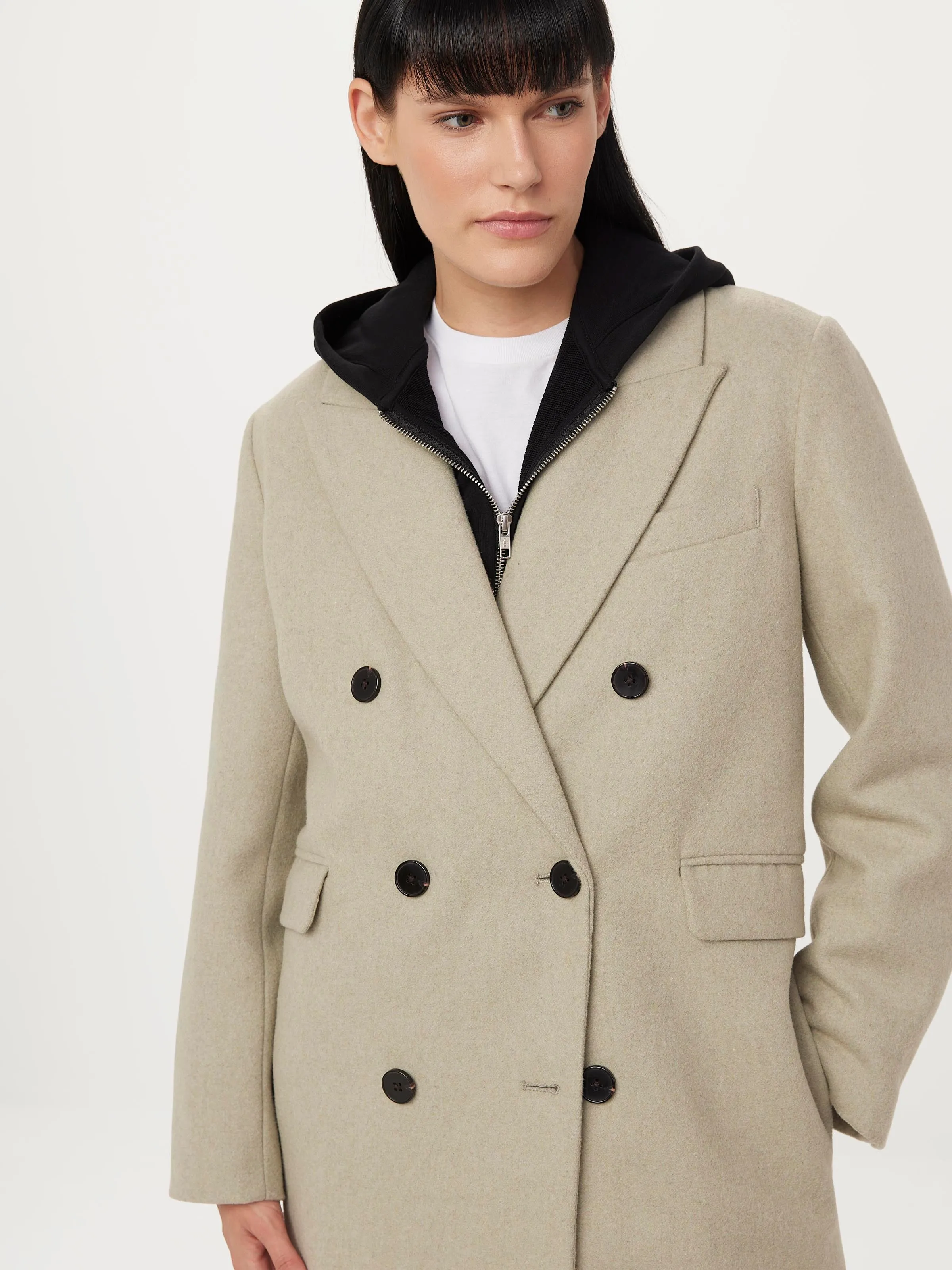 The Frances Recycled Wool Topcoat in Light Greige