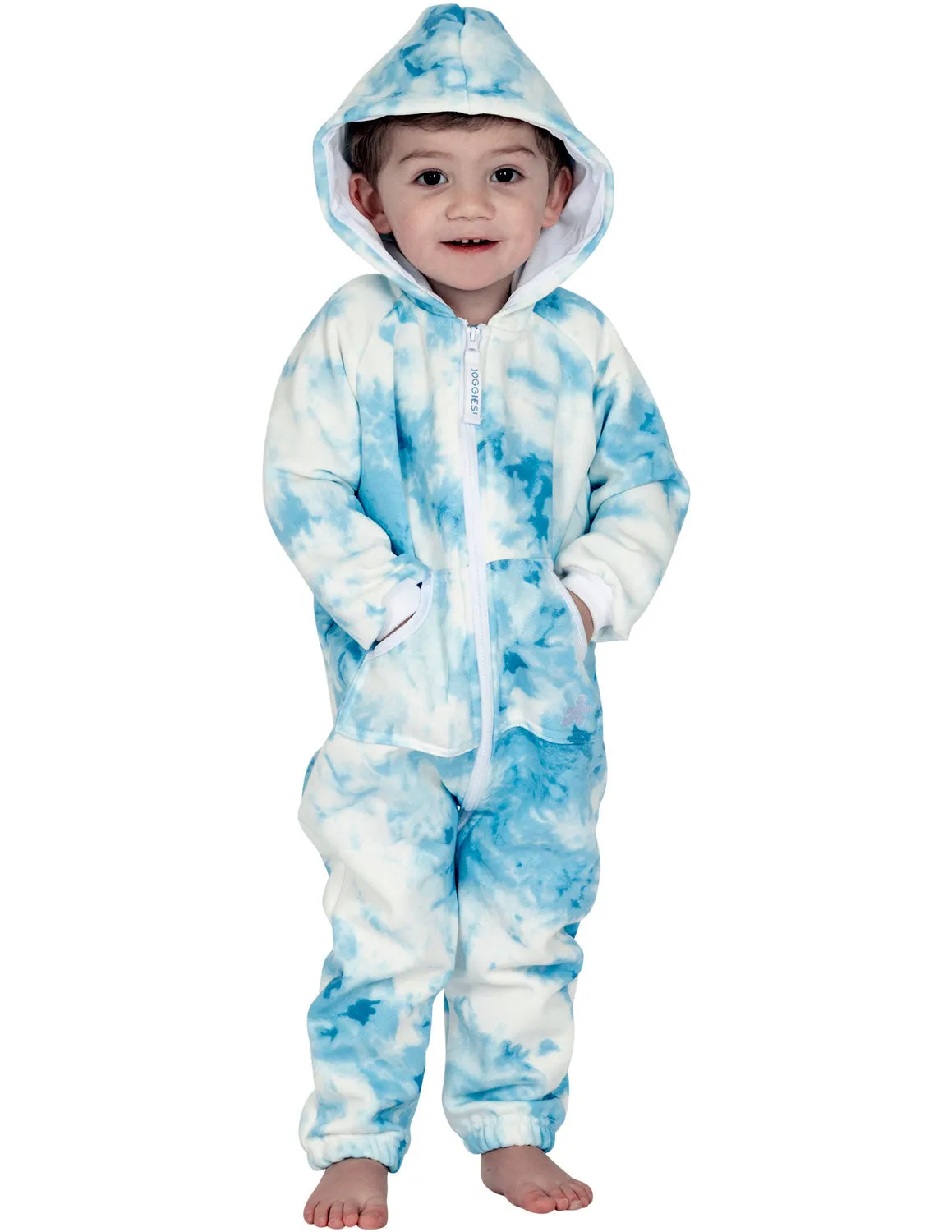 Tie Dye Blue Infant Footless Hoodie Onesie