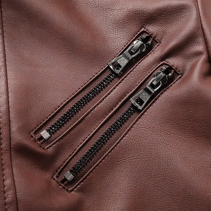 Titan Leather Motorcycle Jacket Hooded