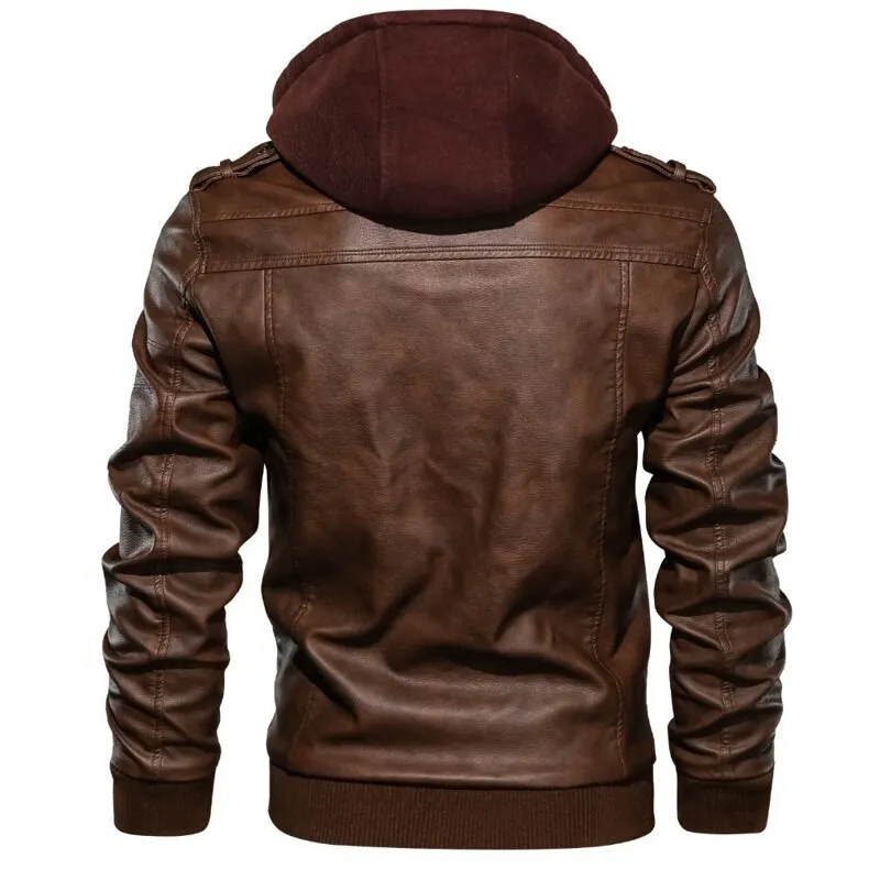 Titan Leather Motorcycle Jacket Hooded