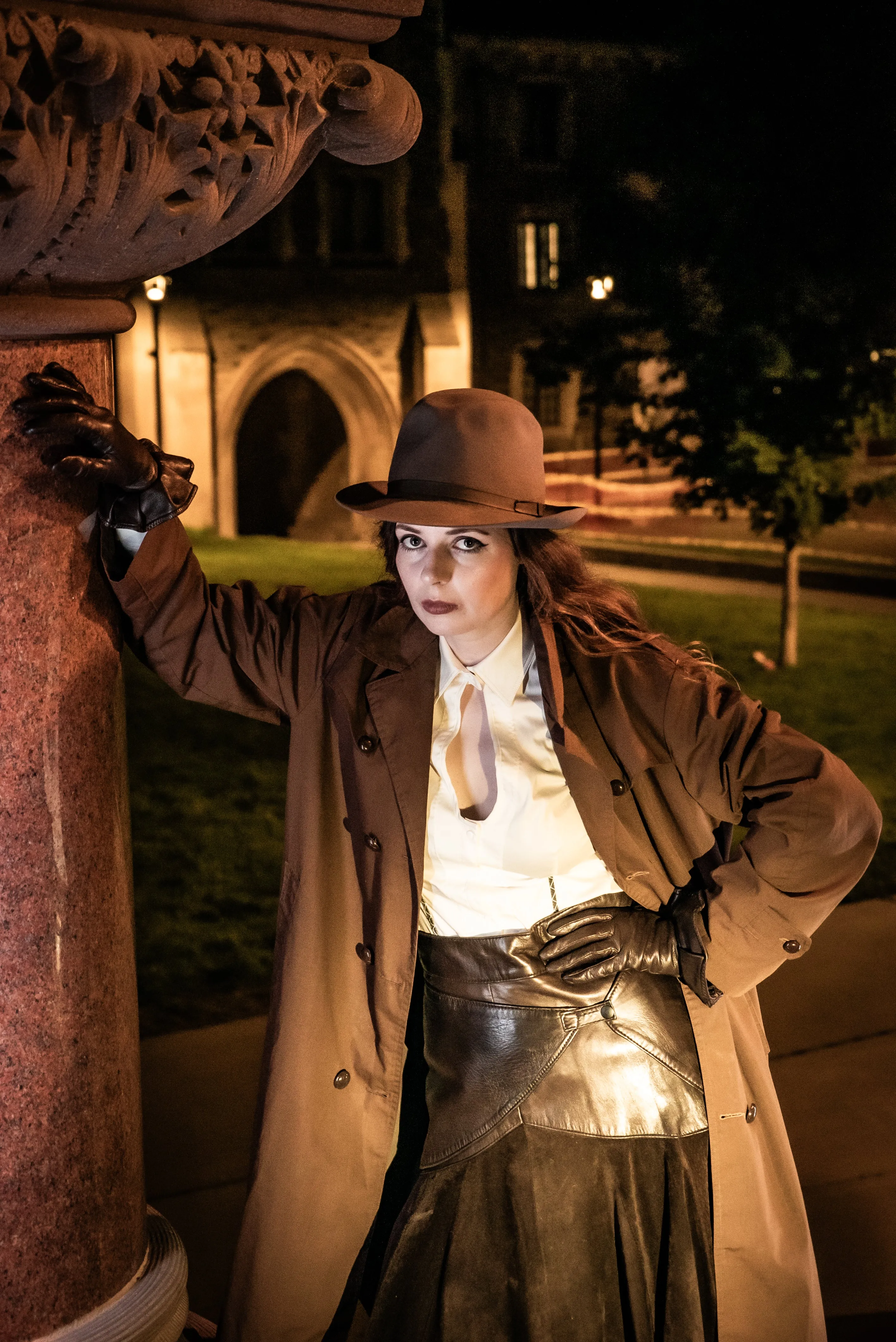 Vintage 1970s Brown Trench Mac Coat, Large