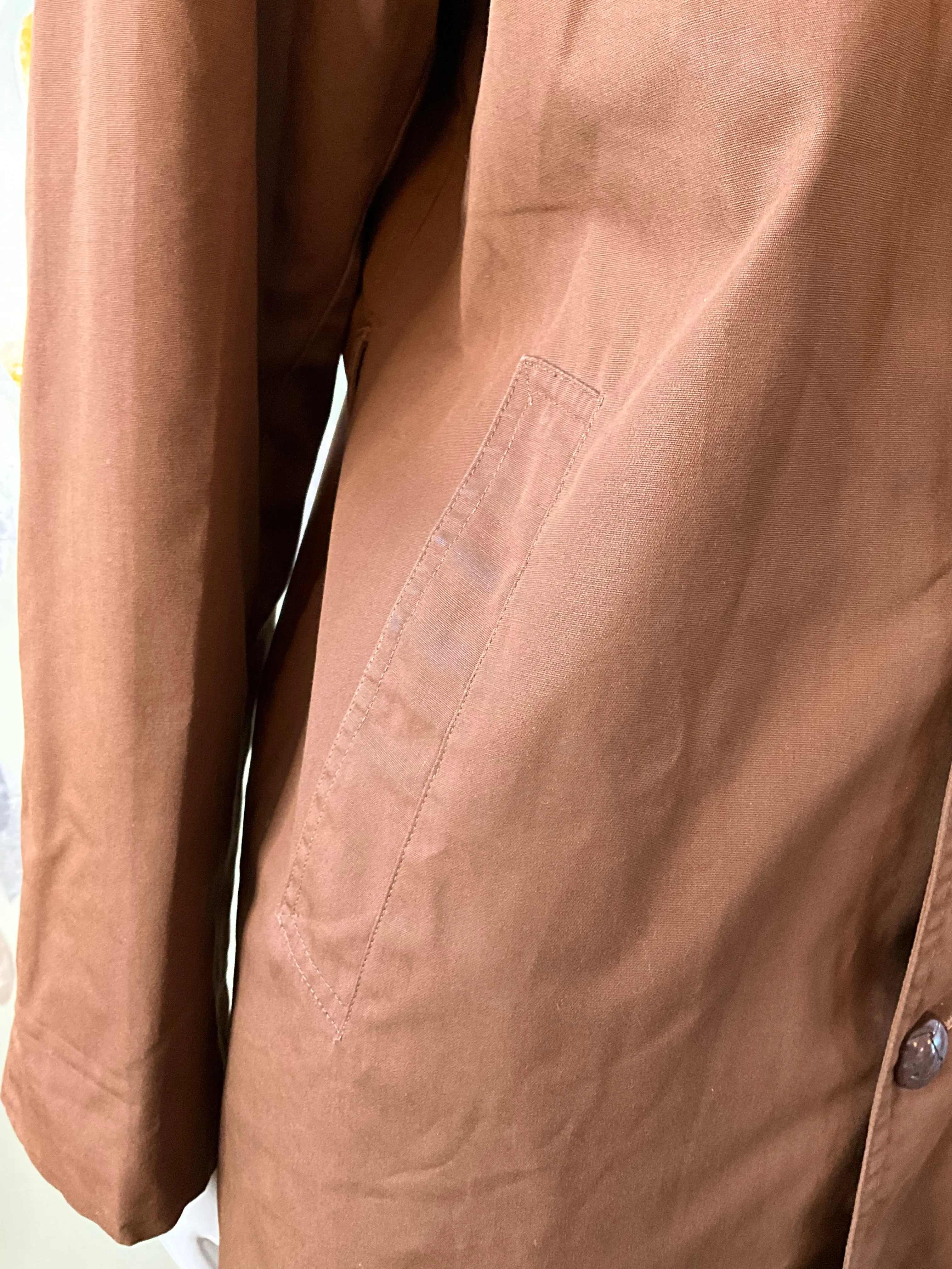 Vintage 1970s Brown Trench Mac Coat, Large