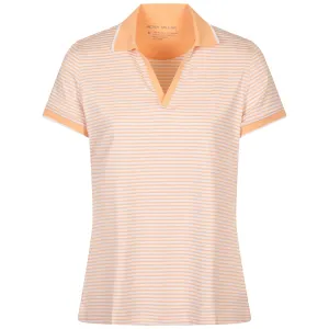 Womens Betty Drop V Polo Orange Sorbet/White - SS24