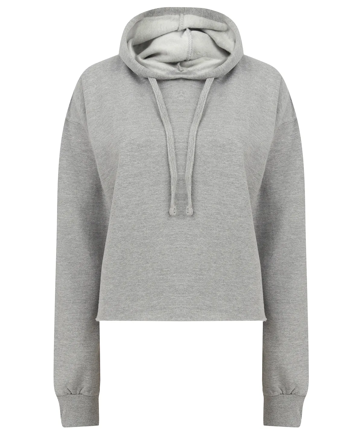 Womens cropped slounge hoodie | Heather Grey