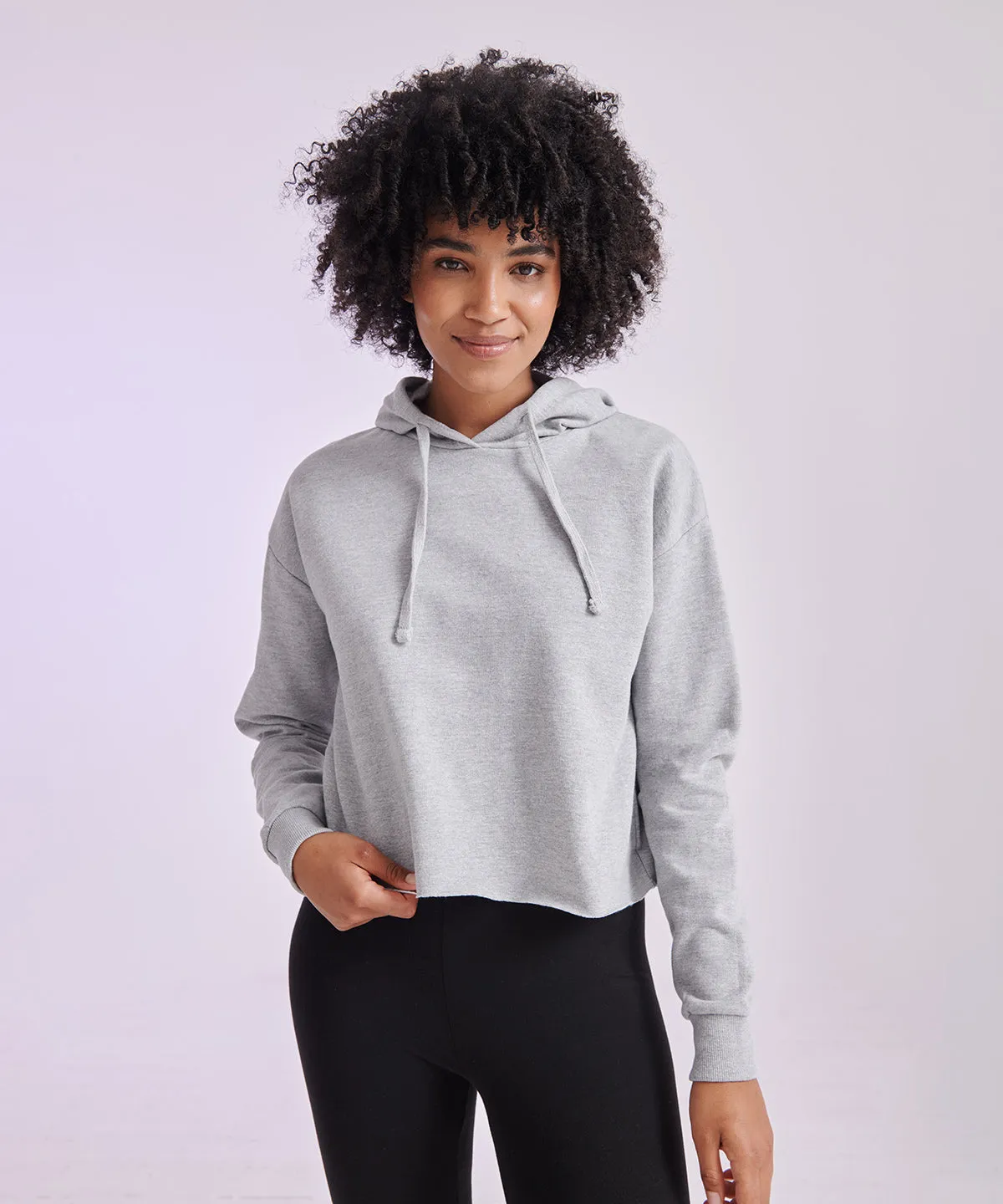 Womens cropped slounge hoodie | Heather Grey