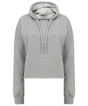 Womens cropped slounge hoodie | Heather Grey