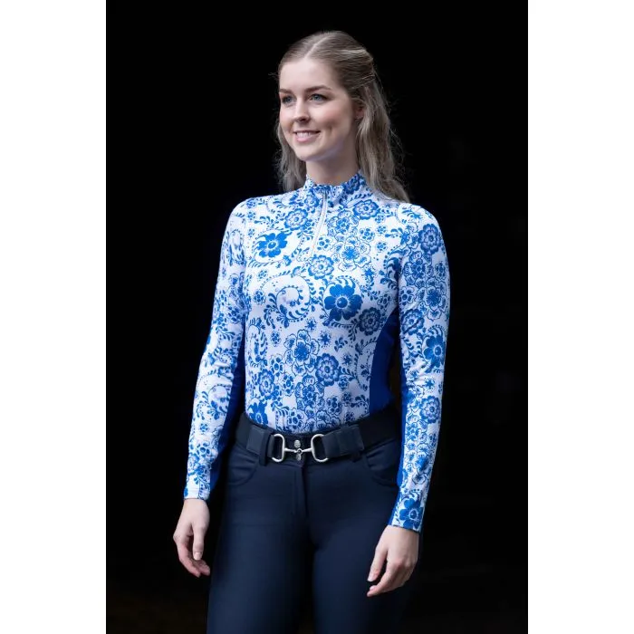 Women´s Functional Training Shirt Blue Flower