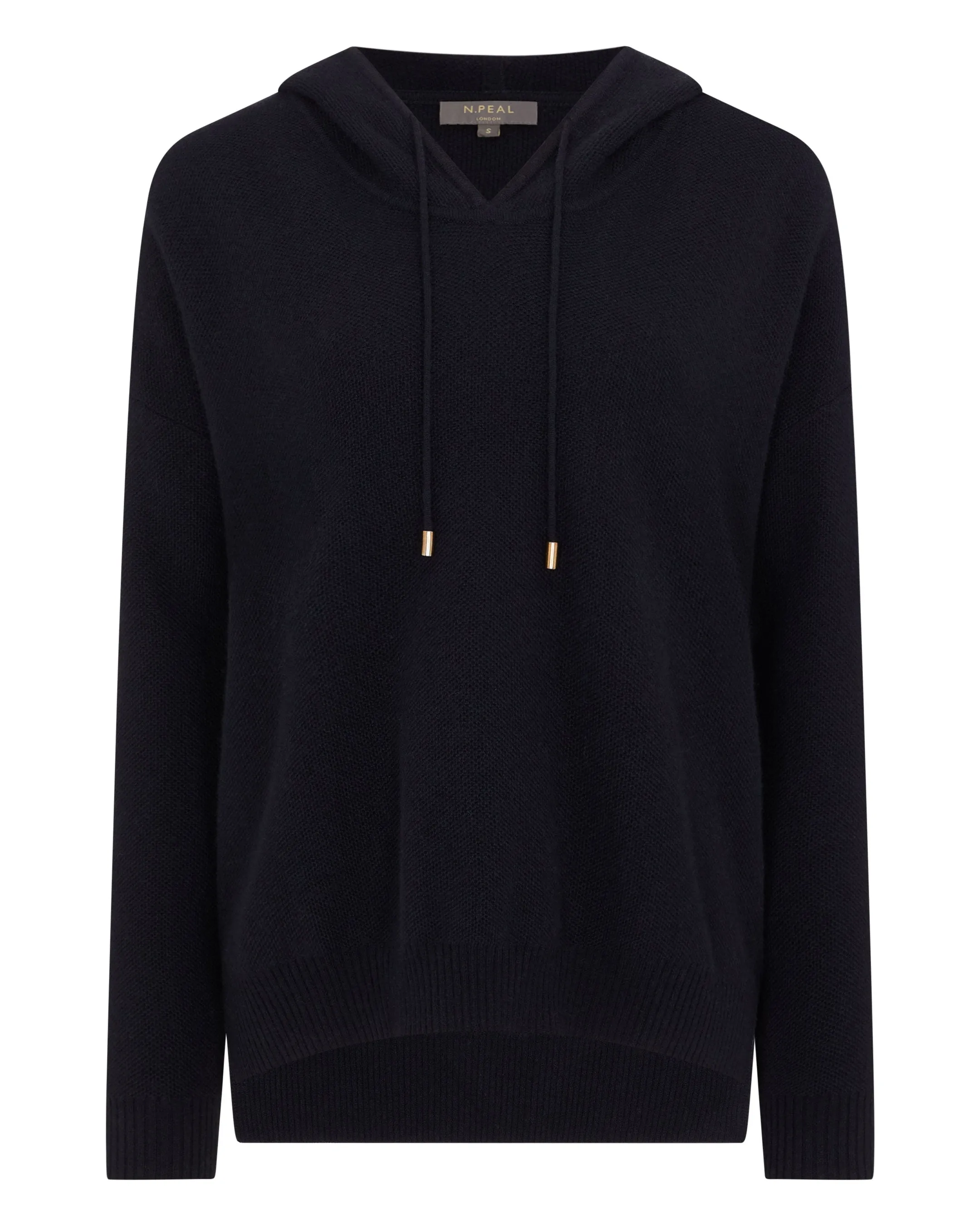 Women's Honeycomb Hooded Cashmere Jumper Navy Blue