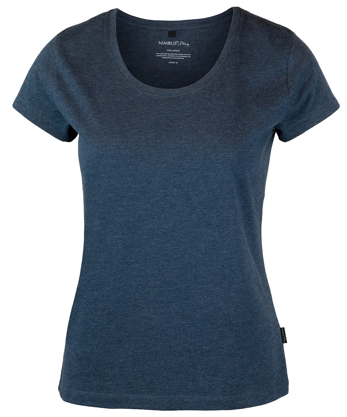 Womens Orlando  soft round neck t-shirt | Navy Melange