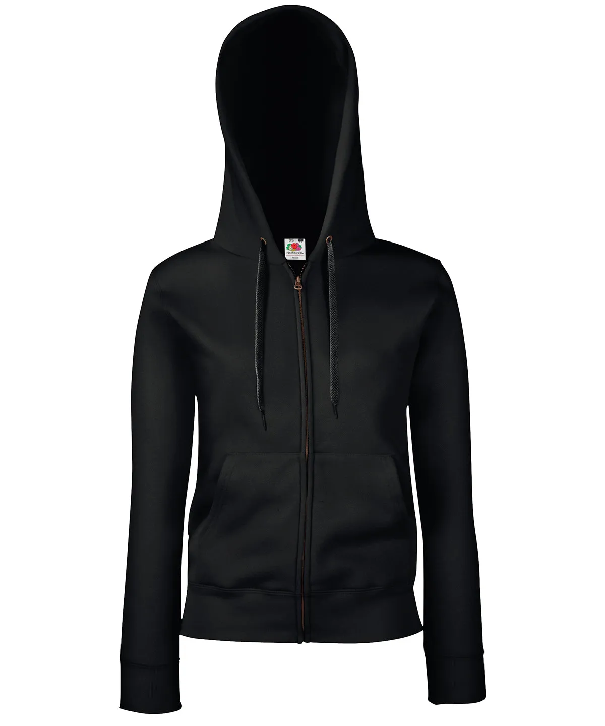 Womens premium 70/30 hooded sweatshirt jacket | Black