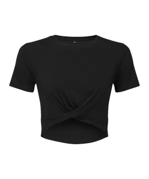 Womens TriDri® twist crop top | Black