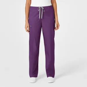 WonderWORK Unisex Drawstring Cargo Scrub Pant - Eggplant